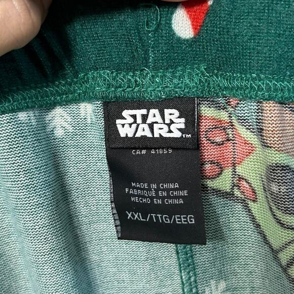 Star Wars Mandalorian Grogu Christmas Pajama Pants NWT Men's Sz XXL Green Cozy - Picture 5 of 8